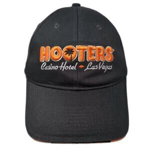 Hooters Casino Hotel Las Vegas Snapback Hat Black Orange OS Embroidered Logo